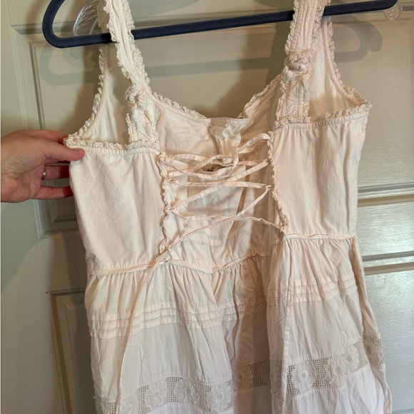 Cream Lace-Up Sleeveless Top - Picture 3 of 3